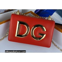 Dolce & Gabbana Calfskin 3.5 Chain Shoulder bag Red