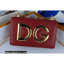 Dolce & Gabbana Calfskin 3.5 Chain Shoulder bag Dark Red