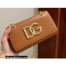 Dolce & Gabbana Calfskin 3.5 Chain phone bag Brown