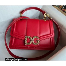 Dolce & Gabbana DG Amore Top Handle Bag in Calfskin Red