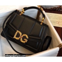 Dolce & Gabbana DG Amore Top Handle Bag in Calfskin Black