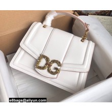 Dolce & Gabbana DG Amore Top Handle Bag in Calfskin White