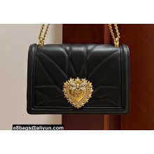 Dolce & Gabbana Large Devotion crossbody bag in quilted leather Black