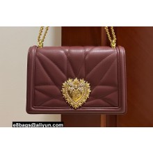 Dolce & Gabbana Large Devotion crossbody bag in quilted leather Burgundy
