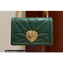 Dolce & Gabbana Large Devotion crossbody bag in quilted leather Green