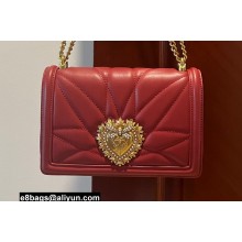 Dolce & Gabbana Large Devotion crossbody bag in quilted leather Dark Red