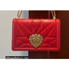 Dolce & Gabbana Large Devotion crossbody bag in quilted leather Red