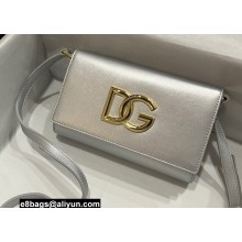 Dolce & Gabbana Calfskin 3.5 clutch bag Silver