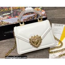 Dolce & Gabbana Small Devotion Top Handle Bag in Calfskin White