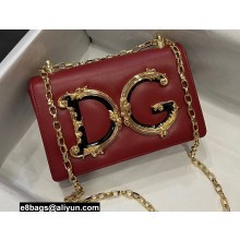 Dolce & Gabbana leather DG Girls shoulder bag Dark Red