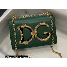 Dolce & Gabbana leather DG Girls shoulder bag Green