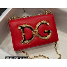 Dolce & Gabbana leather DG Girls shoulder bag Red
