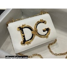 Dolce & Gabbana leather DG Girls shoulder bag White
