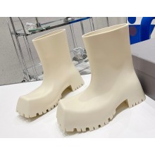 Balenciaga Trooper Rubber Boots Creamy 2022