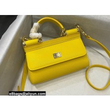 Dolce & Gabbana Small Sicily bag in Dauphine Calfskin Yellow