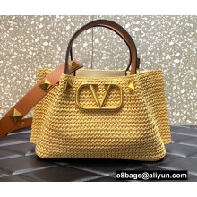 Valentino VLogo raffia Straw tote Small bag 2022