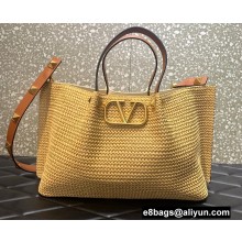 Valentino VLogo raffia Straw tote Large bag 2022