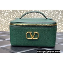 Valentino VLogo Signature Grainy Calfskin Beauty Case Green 2022