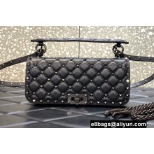 Valentino Rockstud Spike shoulder bag with chain in calfskin Black 2022