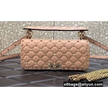 Valentino Rockstud Spike shoulder bag with chain in calfskin Nude 2022