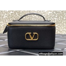 Valentino VLogo Signature Grainy Calfskin Beauty Case Black 2022