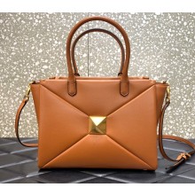 Valentino Medium ONE STUD Nappa Handbag Brown 2022
