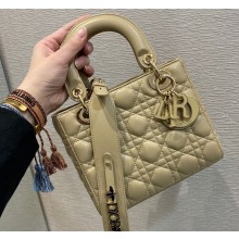 Lady Dior Small My ABCDior Bag in Cannage Lambskin with Tonal enamel Charms Beige 2022