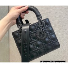Lady Dior Small My ABCDior Bag in Cannage Calfskin with Diamond Motif Black 2022