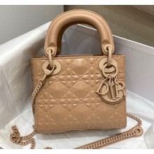 Lady Dior Mini Bag in Cannage Calfskin with Diamond Motif Beige 2022