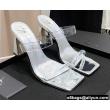 Giuseppe Zanotti Heel 8.5cm Flaminia Plexi Transparent PVC Mule sandals Silver
