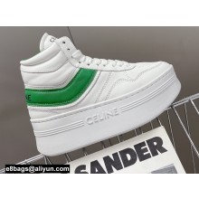 Celine Mid Block Sneakers With Wedge In Calfskin White/Green 2022