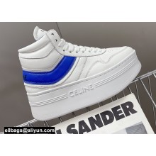 Celine Mid Block Sneakers With Wedge In Calfskin White/Blue 2022