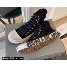 Balenciaga Paris High Top Sneakers in Destroyed cotton and rubber Black 2022