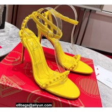 Christian Louboutin Heel 10cm So Me spikes Sandals Patent Yellow