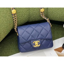 Chanel Grained Calfskin Mini Flap Bag AS3368 Blue 2022