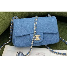 Chanel Denim Blue Small Classic Flap Bag 2022