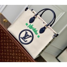 Louis Vuitton jacquard Fabric OnTheGo MM Tote Bag M20815 Blue