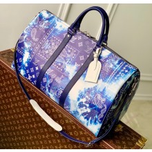 Louis Vuitton Keepall 50B Bag M20558 Blue Monogram Bandana Print