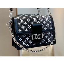 Louis Vuitton Dauphine MM Bag M59631 Denim Black
