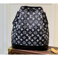 Louis Vuitton Petit Noe Bucket Bag Denim Black