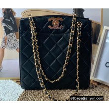 Chanel Vintage Shopping Tote Bag in Lambskin Black A99 2022