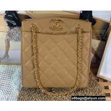 Chanel Vintage Shopping Tote Bag in Grained Calfskin A99 Apricot 2022