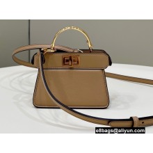 Fendi padded nappa leather Peekaboo ISeeU Micro Bag Apricot 2022