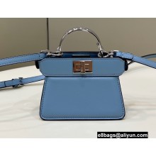 Fendi padded nappa leather Peekaboo ISeeU Micro Bag Blue 2022