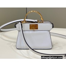 Fendi padded nappa leather Peekaboo ISeeU Micro Bag White 2022