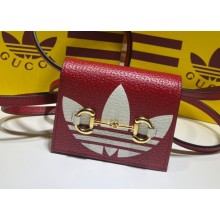 Gucci x Adidas card case with Horsebit Bag 702248 leather Red 2022