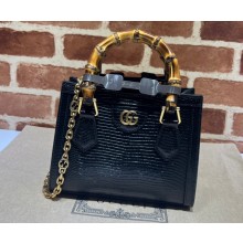 Gucci Diana lizard mini Top Handle bag 675800 Black 2022