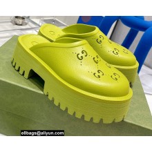 Gucci perforated GG rubber platform slip-on sandals Limi Green 2022