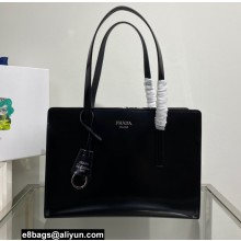 Prada Re-Edition 1995 brushed-leather medium handbag 1BA350 Black 2022