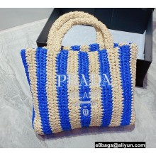 Cheap Sale Prada Small raffia tote bag Blue 2022